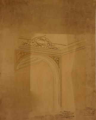 Particolare di apertura ad arco in prospettiva